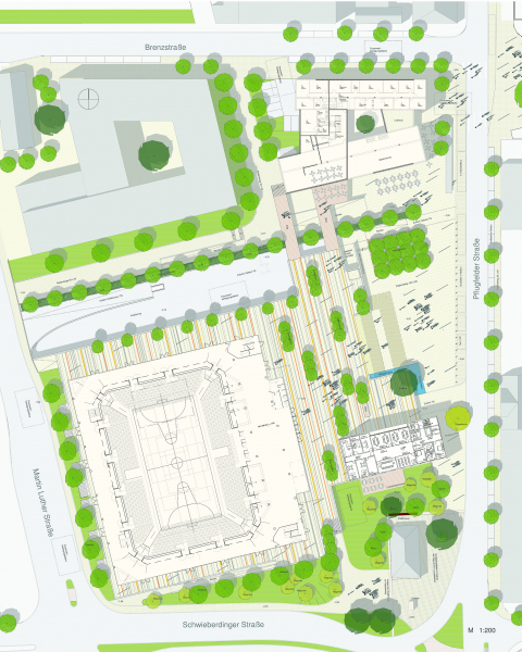 Ludwigsburg, Platz vor der MHPArena Grundriss